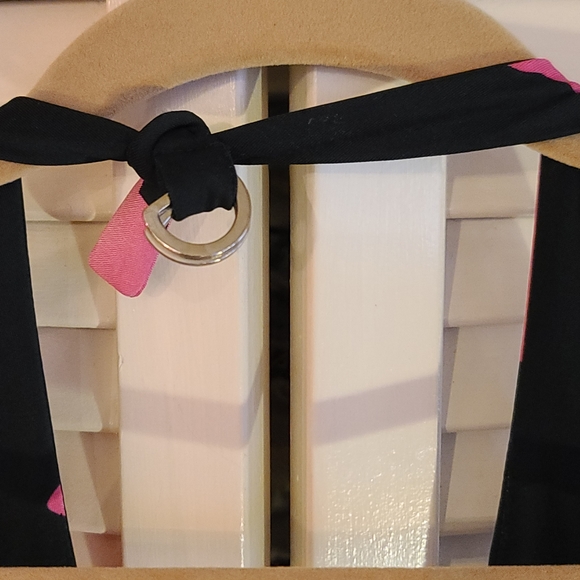 Tropical large flower black/pink Bebe Dress - Picture 3 of 7